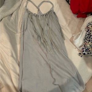 boutique suede dress with fringe
